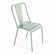 OVIALA - Chaise de jardin en métal vert sauge - Dieppe - vignette