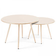 OVIALA - Lot de 2 tables basses de jardin en acier ivoire 50 cm - Palavas - vignette