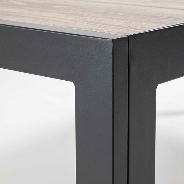OVIALA - Table de jardin 6 places en aluminium et céramique marron - Tivoli - large