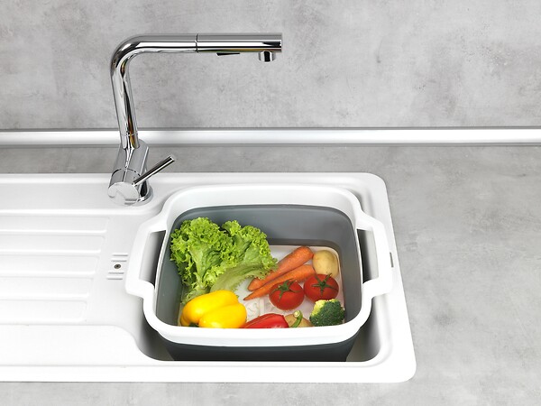 WENKO - Bassine à vaisselle pliable Sira bl.-gr. - large