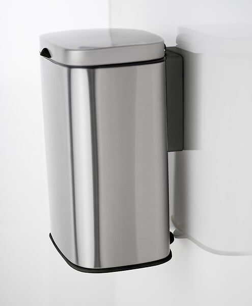 WENKO - Poubelle murale Sare 5l inox mate - large