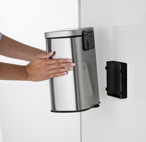 WENKO - Poubelle murale Sare 5l inox mate - large
