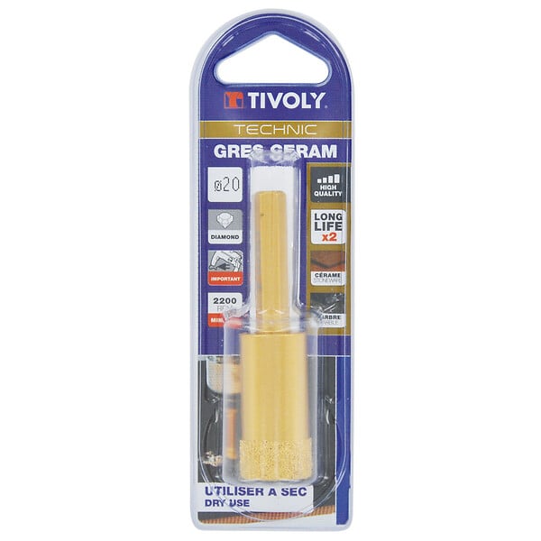 TIVOLY - D5.00-Foret diamant à sec Queue hexagonale - L65 - large