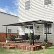 OUTSUNNY - Pergola adossable rigide acier alu. toit polycarbonate dim. 5L x 2,99l x 2,23H m gris - vignette