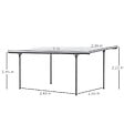 OUTSUNNY - Pergola adossable rigide acier alu. toit polycarbonate dim. 5L x 2,99l x 2,23H m gris - vignette
