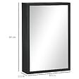 KLEANKIN - Armoire miroir murale salle de bain toilette dim. 40L x 12l x 60H cm acier inox. noir verre - vignette