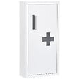 KLEANKIN - Armoire à pharmacie 2 étagères 3 niveaux dim. 30L x 12l x 60H cm logo croix transparent acier blanc - vignette
