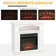HOMCOM - Cheminée électrique XL style classique chic 1800 W  effet flammes LED minuterie température luminosité réglables télécommande fournie blanc - vignette