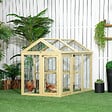 PAWHUT - Enclos poulailler chenil 1,23 m² - parc grillagé dim 140L x 88,5l x 106H cm - 2 portes verrouillables - bois sapin - vignette