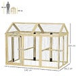 PAWHUT - Enclos poulailler chenil 1,23 m² - parc grillagé dim 140L x 88,5l x 106H cm - 2 portes verrouillables - bois sapin - vignette