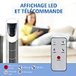 HOMCOM - Ventilateur colonne tour oscillant silencieux 40 W télécommande panneau contrôle tactile 3 vitesses Ø 18 x 78H cm blanc - vignette