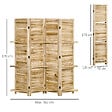 HOMCOM - Paravent intérieur 4 panneaux 3 étagères pliables séparateur de pièce portes persiennes bois de paulownia aspect pin autoclave - vignette