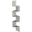 HOMCOM - Étagère d'angle étagère de rangement design contemporain zig zag 20L x 20l x 126H cm 5 niveaux panneaux de particules gris - vignette