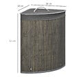 HOMCOM - Panier à linge d'angle corbeille à linge bac à linge 55 L couvercle sac amovible poignée bambou tissu gris - vignette