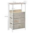 HOMCOM - Commode meuble de rangement chiffonnier 4 tiroirs amovibles 1 étagère 58 x 29 x 103 cm gris blanc - vignette