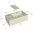 GODART - Lave-mains gain de place en solid surface sacramento 35 x 18 cm version gauche - vignette