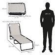 OUTSUNNY - Bain de soleil transat pliable dossier inclinable multi-positions acier thermoplastique lacets élastiques noir textilène crème - vignette