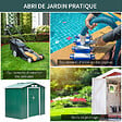 OUTSUNNY - Abri de jardin - remise pour outils - cabanon porte verrouillable - dim. 213L x 130l x 185H cm - tôle d'acier vert - vignette