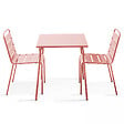 OVIALA - Ensemble table de jardin carrée et 2 chaises acier argile - Palavas - vignette