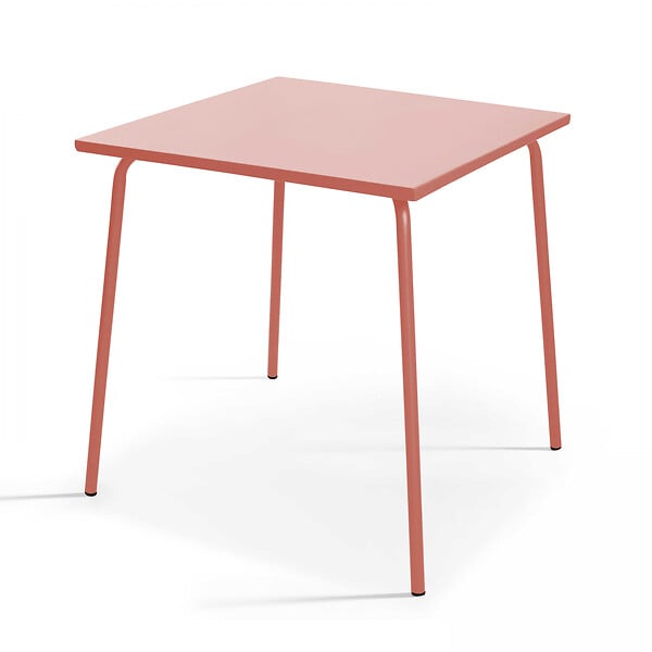 OVIALA - Ensemble table de jardin carrée et 2 chaises acier argile - Palavas - large