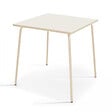 OVIALA - Ensemble table de jardin carrée et 4 fauteuils acier ivoire - Palavas - vignette