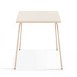 OVIALA - Ensemble table de jardin carrée et 4 fauteuils acier ivoire - Palavas - vignette