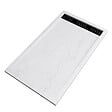 AURLANE - Receveur en acrylique Blanc Effet Pierre 80x140x5 cm + Grilles Linéaires Chrome et Noire - MOON - vignette