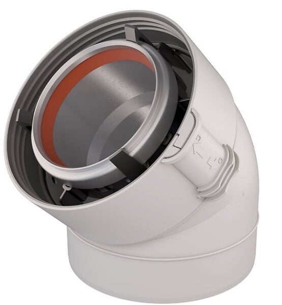 UBBINK - Coude 90° Rolux Sekurit gaz 80/125mm Alu/PVC - UBBINK - 228521 - large