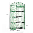 OUTSUNNY - Serre de jardin balcon étagère serre 4 niveaux 0,7L x 0,5l x 1,6H m acier galvanisé bâche amovible PE haute densité vert - vignette