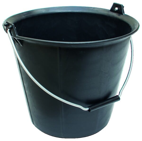 TALIAPLAST - Seau pro noir 13 litres à poignée et ergots anse 5,3mm - large