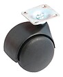 AVL - Roulette double galet noire diamètre 50mm tige M10 à  frein - AVL - 595526A - vignette