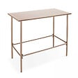 OVIALA - Ensemble table haute et 4 chaises de bar en métal taupe - Palavas - vignette