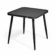 OVIALA - Table de jardin carrée en aluminium noir - Bristol - vignette