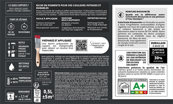 V33 PEINTURE - Peinture Colorissim Velours noix de muscade 0,5 L - large