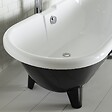 PLANETE BAIN - Baignoire îlot rétro charly noire et blanche avec pieds moderne conique noir - vignette
