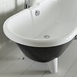 PLANETE BAIN - Baignoire îlot rétro charly noire et blanche avec pieds moderne conique blanc - vignette