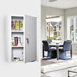 KLEANKIN - Armoire à pharmacie 2 étagères 3 niveaux verrouillable dim. 40L x 18l x 60H cm 2 clés métal blanc - vignette