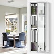 KLEANKIN - Armoire à pharmacie 2 étagères 3 niveaux 20L x 12l x 58H cm porte verre trempé symbole croix acier inox. - vignette