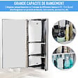 HOMCOM - Armoire miroir salle de bain armoire de toilette murale meuble d'angle 2 étagères dim. 30L x 18,4l x 60H cm acier inox. - vignette