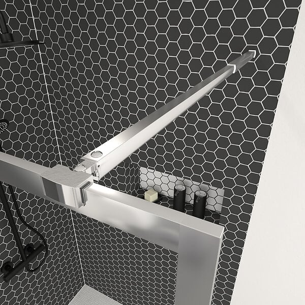 AURLANE - Paroi de Douche 100x200 cm - Cadre et Bras Aluminium Chrome - CHROMED CONTOURING - large