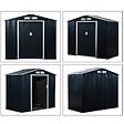 OUTSUNNY - Abri de jardin - remise pour outils - cabanon porte verrouillable - dim. 213L x 130l x 185H cm - tôle d'acier gris - vignette