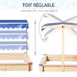 OUTSUNNY - Bac à sable bois carré dim. 1,2L x 1,2l x 1,2H m - hauteur et inclinaison toit réglables - bois naturel de pin - vignette