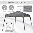 OUTSUNNY - Tonnelle barnum de jardin pop-up pliant 2,4L x 2,4l x 2,5H m acier polyester imperméabilisé anti UV avec sac de transport gris - vignette
