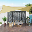 OUTSUNNY - Voile d'ombrage rectangulaire 3 x 4 m polyéthylène haute densité résistant aux UV coloris sable - vignette