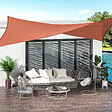 HOMCOM - Voile d'ombrage rectangulaire 4 x 6 m toile solaire taud de soleil brique terracotta - vignette