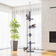 PAWHUT - Arbre à chat poteau à griffer L40 x l 34 x H 230-260 cm 5 niveaux d'activités gris - vignette