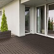 OUTSUNNY - Caillebotis - dalles terrasse - lot de  9 - emboîtables, installation très simple - petits carreaux composite plastique imitation bois chocolat - vignette