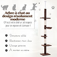 PAWHUT - Arbre à chat poteau à griffer L40 x l 34 x H 230-260 cm 5 niveaux d'activités marron - vignette