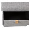 ATMOSPHERA - Pouf Pliant Double avec 6 Tiroirs coloris Gris Suède 76.5 x H 38 cm - vignette