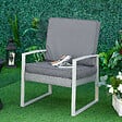 OUTSUNNY - Coussins de fauteuil de jardin zippés déhoussables - galettes de chaise de jardin - épais rembourrage 7 cm - polyester haute densité gris - vignette
